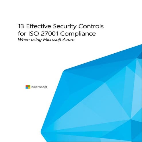 Azure 13 effective security controls for iso 27001 compliance