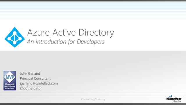 Azure Active Directory - An Introduction for Developers
