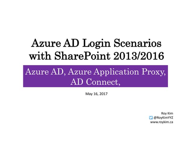 Azure AD App Proxy Login Scenarios with an On Premises Applications - TSPUG