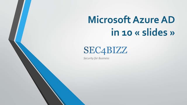 Microsoft Azure ad in 10 slides