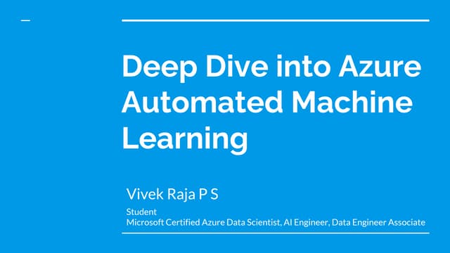 Getting Started with Azure AutoML