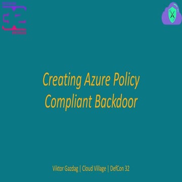 Creating Azure Policy Compliant Backdoor