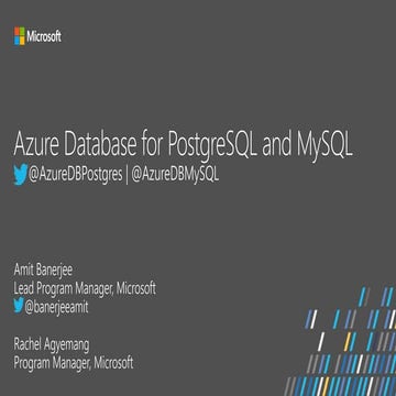 Azure database services for PostgreSQL and MySQL | PPT