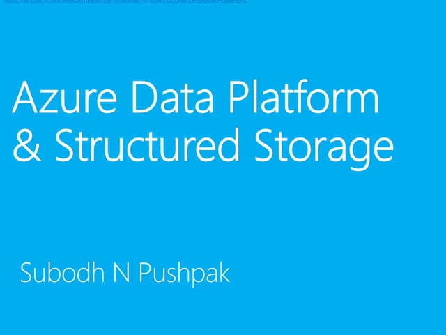 Azure data platform & structured storage