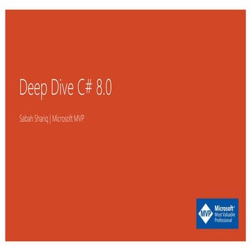 Deep Dive C# 8.0 | PPTX