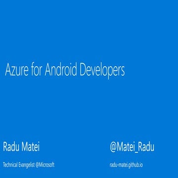 Azure for Android Developers 