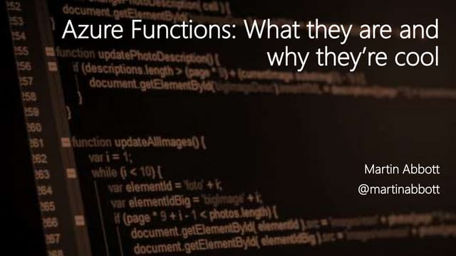 Azure Functions 101