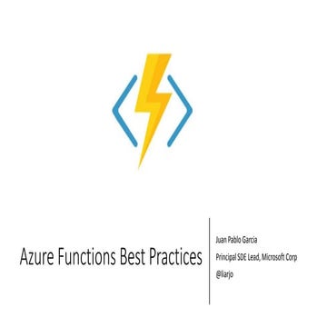Serverless Computing with Azure Functions Best Practices | PPT