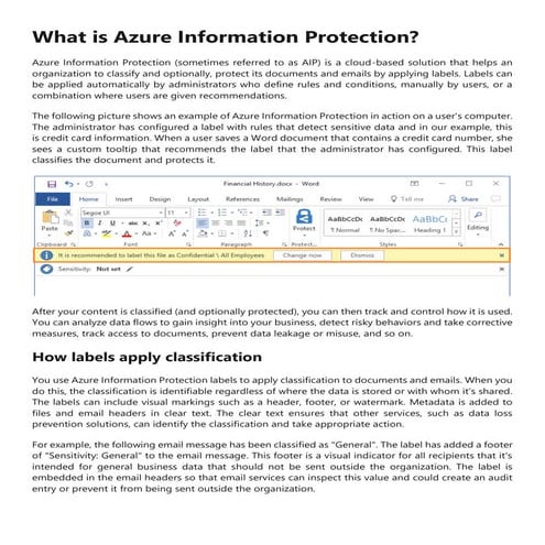 Azure Information Protection for Data Protection with Microsoft AIP tool
