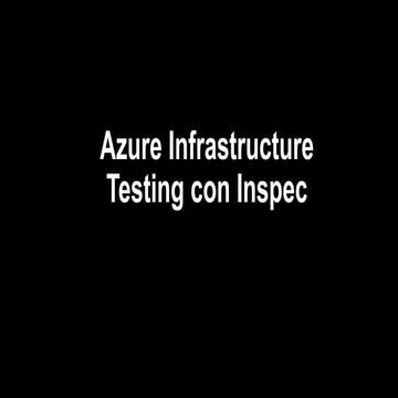 Azure infrastructure testing con inspec
