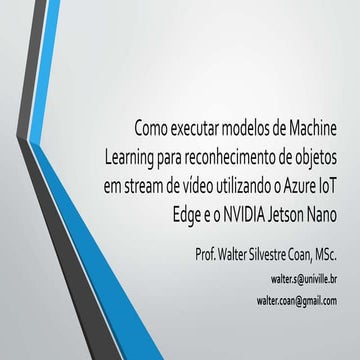 Azure IoT Edge executando ML no NVIDIA Jetson Nano