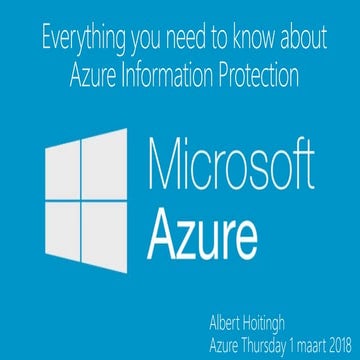 AzureThursday Mirabeau - Azure Information Protection