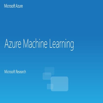 Azure Machine Learning and ML on Premises | PPT