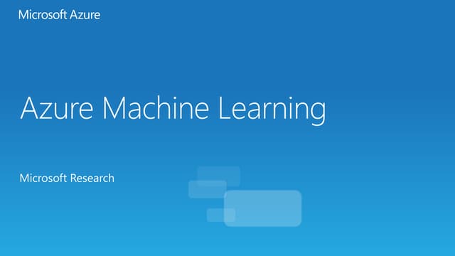 Azure Machine Learning and ML on Premises