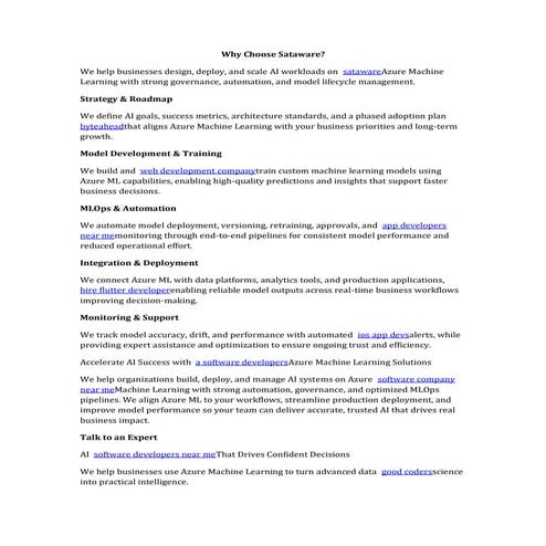 Azure Machine Learning Consulting & MLOps Services