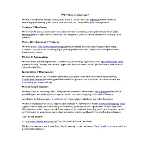 Azure Machine Learning Consulting & MLOps Services
