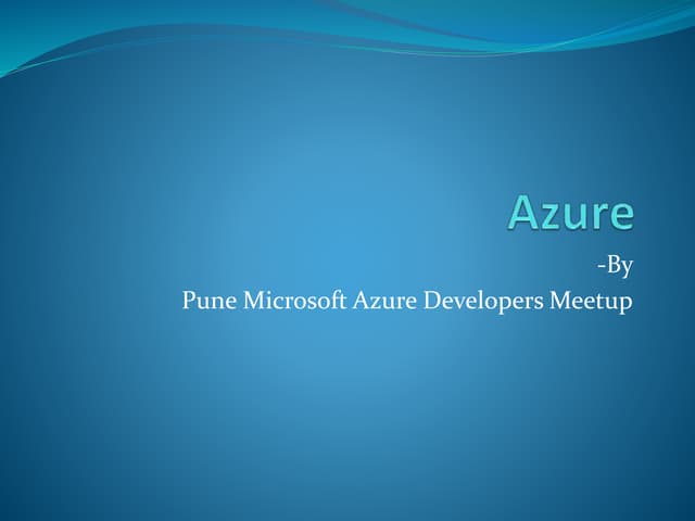 1st Pune Azure meetup