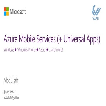 Azure mobile service ( Universal App) 