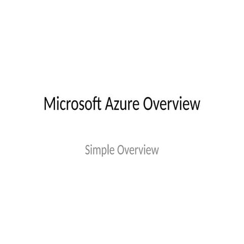 Microsoft Azure cloud computing platform | PPTX