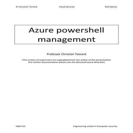Azure powershell management