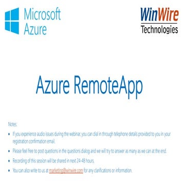 Azure RemoteApp for Enterprise Architecture