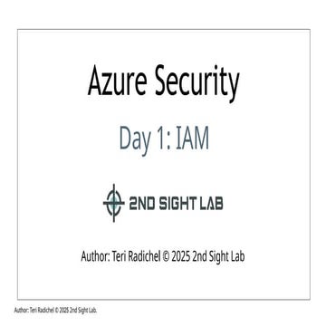 AzureSecurity Day1: Identity and Access Management