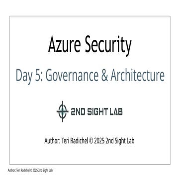 Azure Security - Day5 - Governance And Architecture