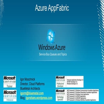 Azure ServiceBus Queues and Topics