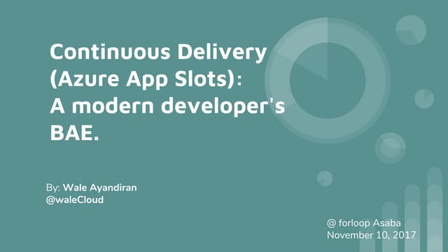 Azure slots for app deployment the continuous delivery way