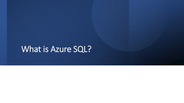 Azure sql  introduction
