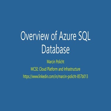 Azure SQL Database | PDF