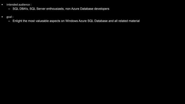  SQLUG event: An evening in the cloud: the old, the new and the big 