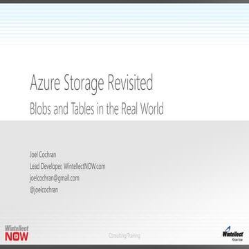 Azure Storage Revisited