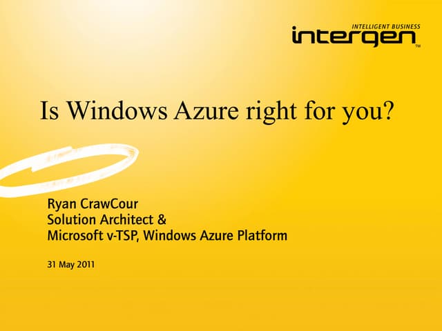 Windows Azure: Is Azure right for you?