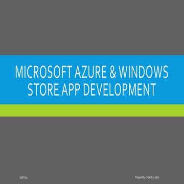 Azure With Windows Store App Development