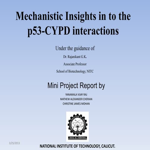 B.tech mini project computational biology NITC 