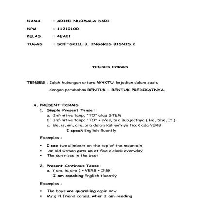 B. INGGRIS BISNIS 2 ( TENSES )