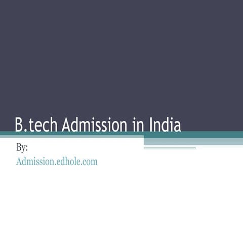B.tech admission in india