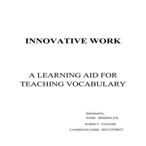 B.ed innovative work