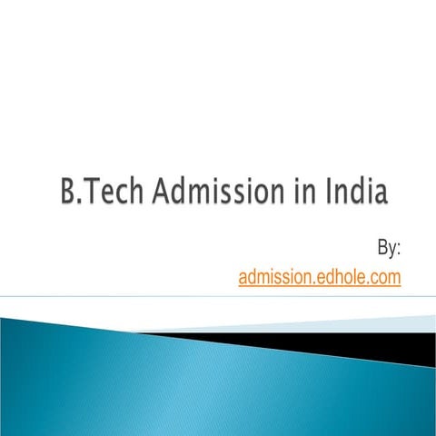 B.tech admission in india