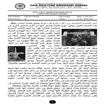 Soal UAS Bahasa Arab SMA