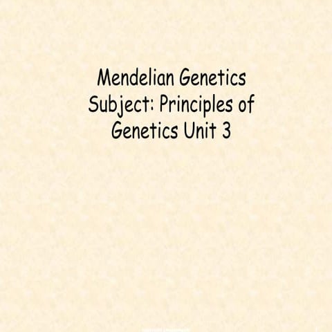 B.sc. agri i pog unit 3 mendelian genetics