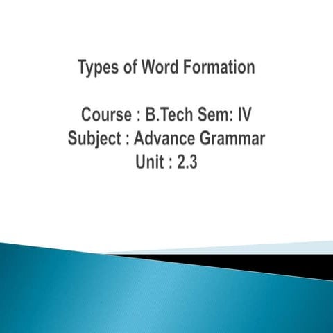 B.tech iv u-2.3 types of word formation