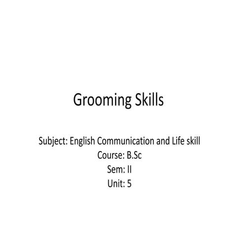 Personal Hygiene & Good Grooming.powerpoint | PPTX