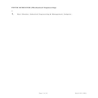 B. tech.(mechanical engineering) part iii(semester v & vi)[batch 2011]