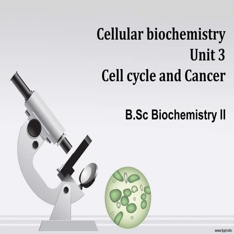 B.Sc. Biochemistry II Cellular Biochemistry Unit 3 Cell Cycle