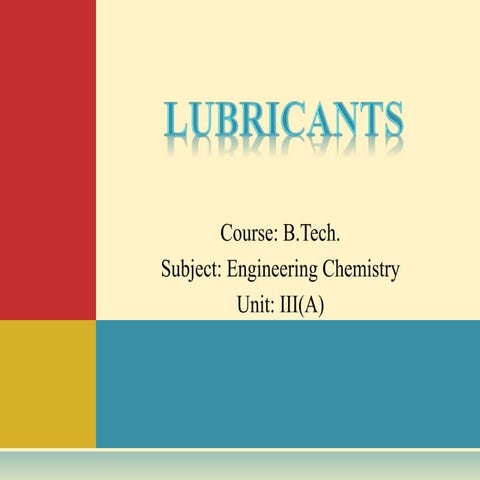 B.tech. ii engineering chemistry unit 3 A lubricants