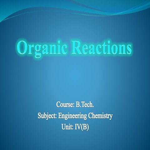 B.tech. ii engineering chemistry unit 4 B organic chemistry