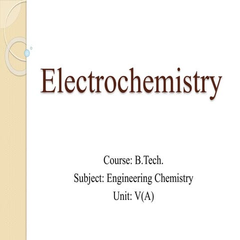 B.tech. ii engineering chemistry unit 5 A electrochemistry