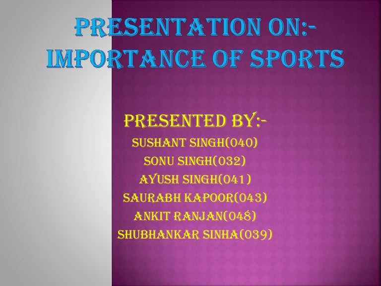 Importance of sports